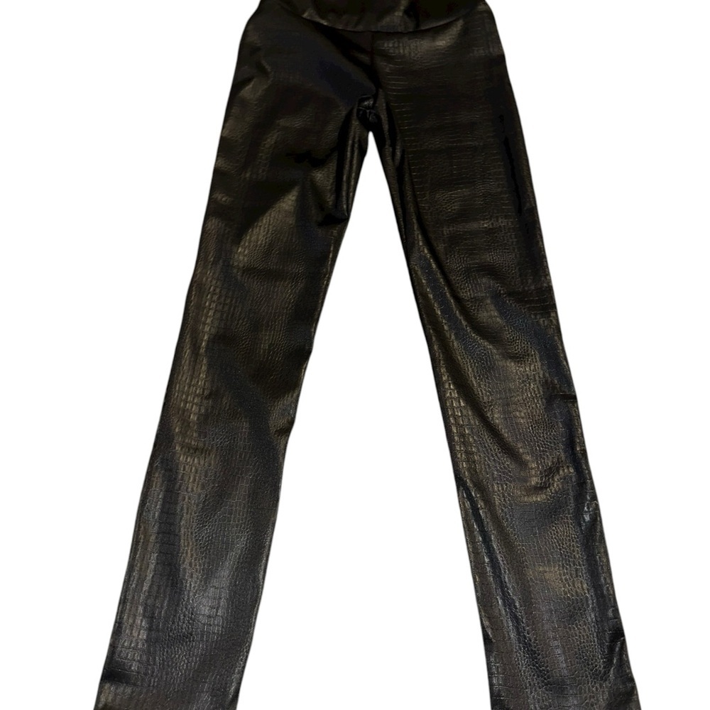 Black snake Textured gorpcore whimsigoth dark academia pleather leggings by Cy-L